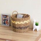 Brown And Yellow Handwoven Seagrass Basket
