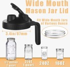Mason Jar Pour Spout Lid For Wide Mouth Mason Jars  Pitcher Flip Cap 4pk