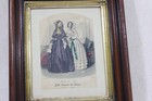 Antique Eastlake Victorian Walnut Wood Gilded Frame Petit Courier Les Dame Print