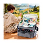 Acrylic Paint Organizer Bag With Washable Roll-up Brush Holder  2-layer Art S   