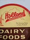 1960s Vintage Holland Custard   Ice Cream Dairy Foods Sign Metal Tray Indiana