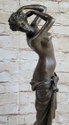 Signed Original Italian Vitaleh Lady Female Bronze Sculpture Art Deco Figurine