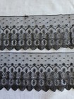 Victorian 19th C Black Silk Chantilly Lace Trim Old Stock