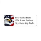 60 Return Address Labels Personalized Printed 3 4 X 2 1 4 American Eagle   Flag