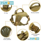 Small Dog Cat Tactical Military Harness Vest Harness Bungee Leash With Handle