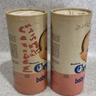 2 Vtg Staley   s Cream Corn Starch Baby Powder Containers Decatur il Empty  read 