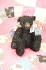 Ab5 - Vintage Mohair Artist Teddy Bear  Black  Sparse Mohair  Butterfly Bear 8in