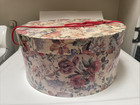 Round Floral Decorative Hat Box Storage With Removable Lid   14 75  X 6 75 
