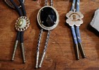 5 Vintage Costume Southwestern Bolo Ties Lot Free Shipping A04