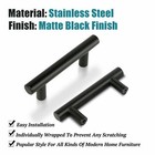 Black Modern Cabinet Handles T Bar Pulls Kitchen Drawer Hardware Stainless Steel