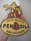 Vintage Pennzoil Motor Oil Porcelain Sign Gasoline Service Station Pump Plate