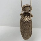 Vintage 1920s English Metal Mesh Coin Purse With Twist-top