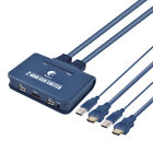 2 Port Usb Vga Dvi Hdmi Kvm Switch Converter Dual Pc To 1 Monitor Keyboard Mouse