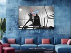 Star Battle Canvas Print Light Saber Fighting Art Print Wall Decor