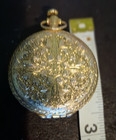 Vintage Max Factor  Gold Tone Floral Fresco  Compact  With Puff