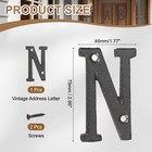 House Numbers And Letters  3 Inch Cast Iron Vintage Address Letters letter N 