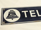 Vintage Original Bell System Telephone Phone Booth Steel Sign  26 Double Bell 24