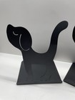 Pair Of Dog Silhouette Bookends Black Metal New