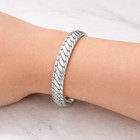 Silver Oval Pattern Bracelet