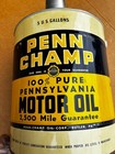 Vintage Rare Unused Nos Penn Champ Motor Oil Gas 5 Gallon Metal Can Butler Pa