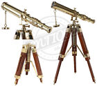 Telescope W  Wooden Tripod Vintage Antique Nautical Decorative Gift Solid Brass