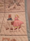Vintage Hand Stitched Baby Quilt Nursery Rhymes  Jack Be Nimble 23 5 X25