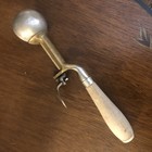 Vintage Antique Benedict Indestructo No  4 Ice Cream Scoop Brass Wood Handle 