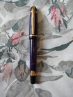 Waterman Phileas Violet Marble Gold Plated Medium Nib Fountain Pen France Made