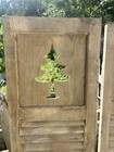 Vintage Old Wooden House Shutters Architectural Salvage 13 75   x 55   tree Cutout  