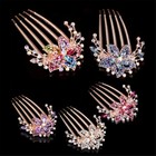 Women Rhinestone Crystal Wedding Flower Hair Comb Clip Hairpin Bridal Jewellery