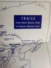 1950-60   s Map Trails From Many Glacier Hotel In Glacier National Park Vintage