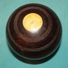 Antique Wood Thomas Royale Bocce Bowl Lawn Ball  bone Insert 