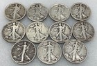 Walking Liberty Half Dollar 90  Silver Coins 1917 To 1939 Lot Of 11