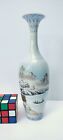 Vintage Chinese Eggshell Porcelain Baluster Shape Vase Landscape Painting