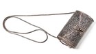Vintage Pure Silver Floral Filigree Crossbody Clutch Bag