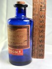 Vtg Cobalt Blue Paper Label European Essential Oil 1890 Poison Mckesson Robbins