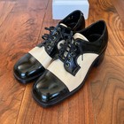 Mens Vintage 70s Black   White Platform Shoes - Portage - Never Worn - Size 8 D
