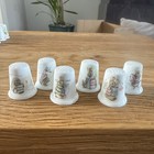 The Beatrix Potter Thimbles By Wedgwood - 6 Ceramic Thimble Collection