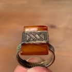 Rare Ancient Roman Bronze Ring With Fantastic Brown Stone Authentic Antique