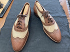 Wonderful Pair Of Early 1940 s Men s Brown Summer Spectator Shoes 9d