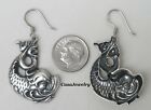  4166er Antiqued Sterling Silver Plated L r Ancient Dolphin W hole-2 Pcs  1l-1r 