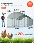 Vevor Large Metal Chicken Coop 9x25x6 6 Ft Walk-in Poultry Cage House With Cover