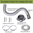 Elmfruit Pellet Stove Intake Kit  Fresh Air Silver 