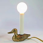 Vintage Mcm Brass Duck Night Light Small Electric Table Lamp Accent Bird Tested