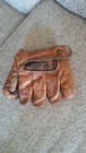 Vintage Split Finger Baseball Glove Leather Mitt 1940s 1950s Collectible