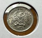 1887 Mom Mexico Silver 5 Centavos Near Uncirculated Coin