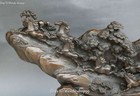  21  Chinese Pure Bronze Fengshui Zodiac Year Running 8 Horse Horses Tree Statue