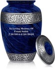 Royal Blue Cremation Urn For Human Ashes  Personalized Memorial Urn