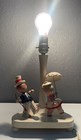 Vintage Underwriters Laboratories Wooden Nursery Portable Lamp Dance Read