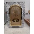 Seiko Quartz Table Clock Gold Accent Lucite Case Desk Mantle Decor